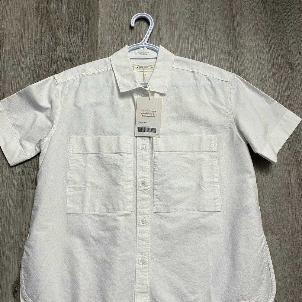 NWT Ladies Boxy White Everlane Button Down Shirt S-XXS - Picture 2 of 4